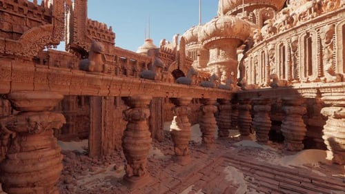 A Detailed Stone Carving on the Wall of an Ancient Temple
