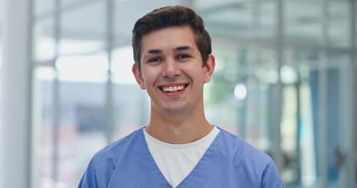 Portrait, happy and nurse in hospital as professional for healthcare, wellness and medicine