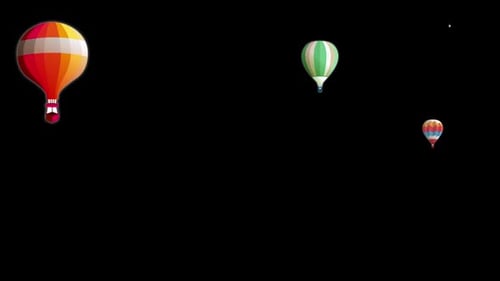 Animated Colorful Hot Air Balloons Floating Seamless Loop