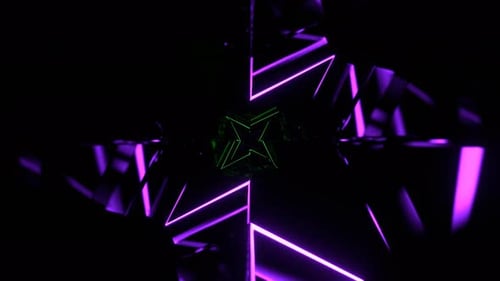 Purple And Green Figured Strobe Neon Corridor Background Vj Loop L 4 K