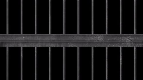 Close-Up of Black Metal Prison Bars