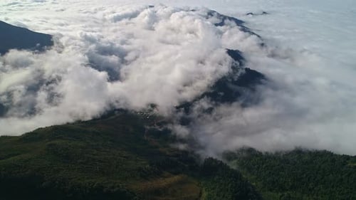 Aerial View Sea of Clouds With Plateau