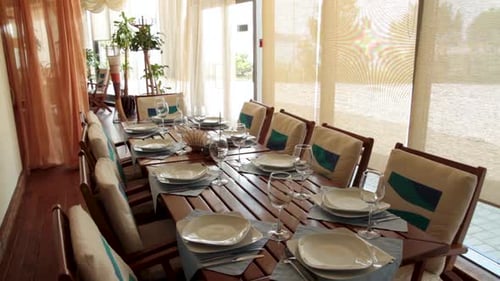 Elegant Restaurant Table Setting Awaiting Guests