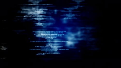 Animación de datos digitales moviéndose sobre un bucle de fondo posterior