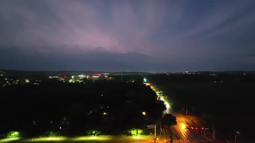 Flashing evening clouds heralding an approaching storm near Springdale, AR.