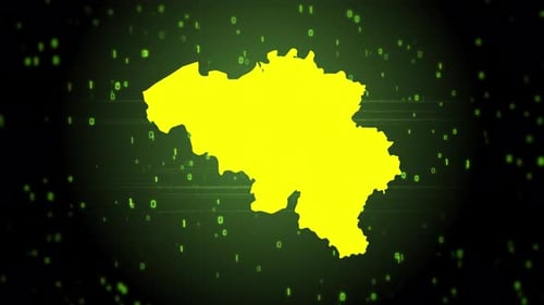 Digital Country Map Reveal with Futuristic Glitch Effects