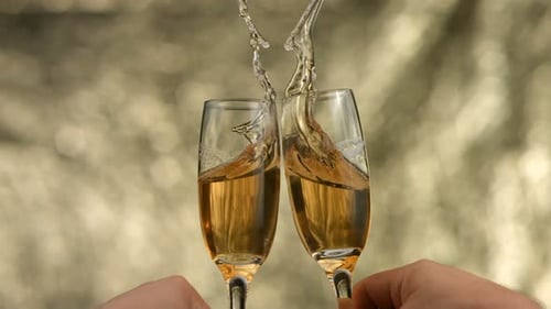 Torrada de champanhe de Ano Novo,