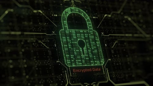 Digital Security Lock with Encrypted Data Animation