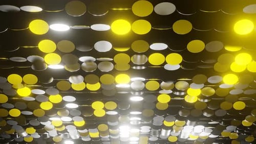 Gold- und silberfarbener Hintergrund mit schimmernden Kreisformen, VJ Loop in 4K