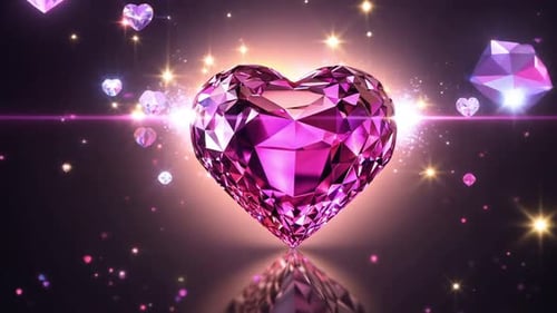 Diamant in Herzform mit Partikeln
