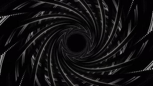 White Spiral Neon Ribbon Background Vj Loop In 4K