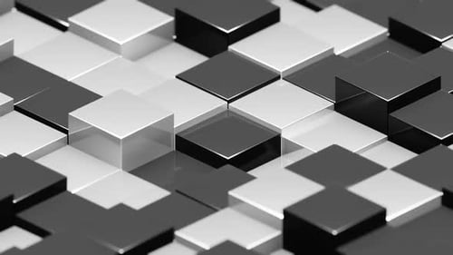 Black and White Abstract Glossed Cubes Background VJ Loop in HD