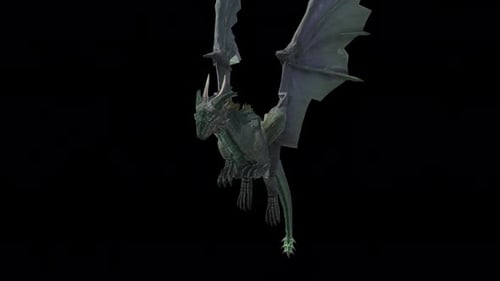 Green 3D Dragon Flying Animation