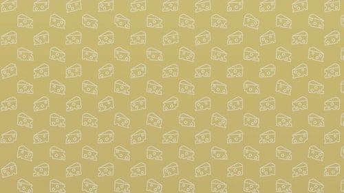 Minimalist Cheese Icon Pattern Loop Animation