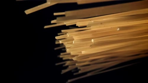 Spaghetti Pasta Falls Down Filmed on a Highspeed Camera at 1000 Fps