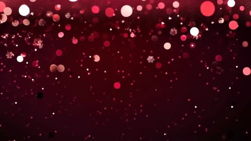 Elegant Red Glitter Bokeh Particles Falling Animation