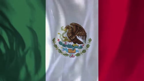 Animated Waving Mexican Flag in Vertical Format