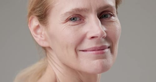 Smiling Woman Close Up, Brightly Lit