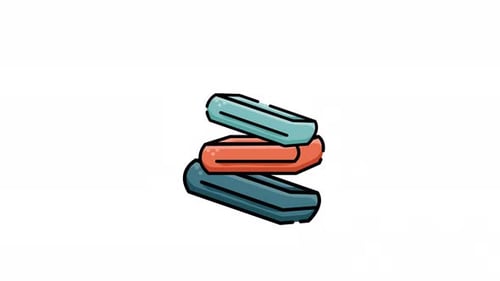 Animated Flat Design Stack of Towels Icon
