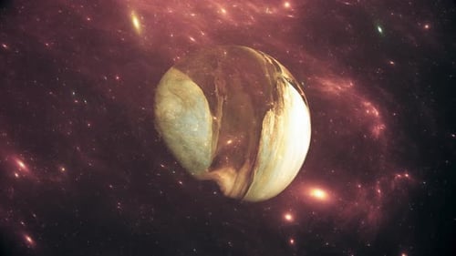 Abstract Rotating Planet in Cosmic Starfield Nebula Background