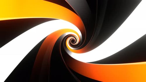 Orangefarbener und weißer Neonspiralen-Hintergrund VJ Loop In 4K