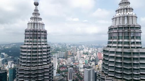 Aerial View KL City and Petronas Twin Tower