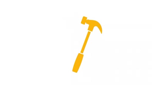Animated Yellow Hammer Tool Icon Wiggling