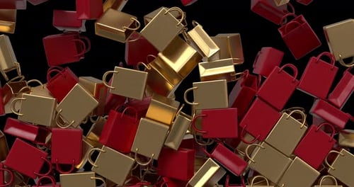 3D Shopping Bags Transition Overlay Alpha Channel 4K