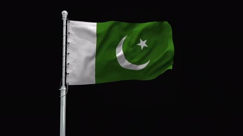 Pakistan Flag Waving with Realistic Fabric Animation