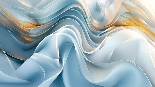 Abstract Flowing Light Blue and Gold Texture