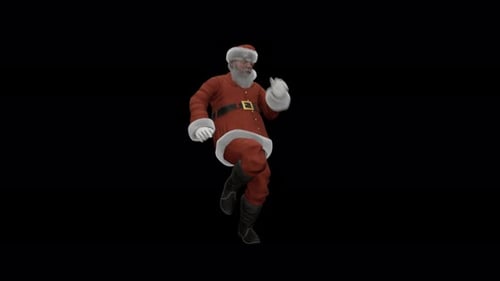 Santa Claus Dancing With Festive Christmas Party Groove Funny Long Loop with Alpha Channel 3