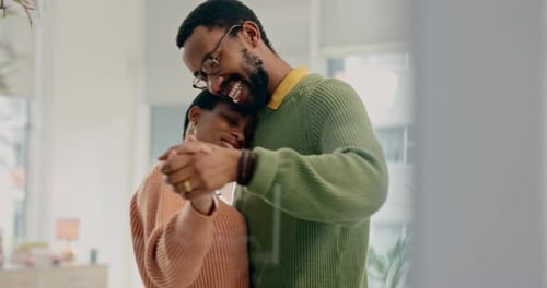 Loving Couple Shares a Dance at Home