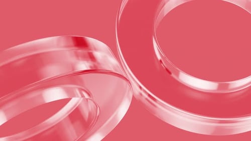 Abstract Red Glass Rings Fluid Motion Background