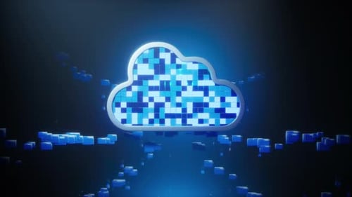 Digital Cloud Computing Data Flow Animation