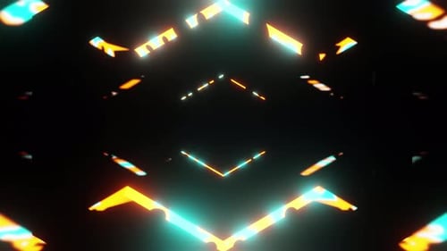 Textured Neon Blue With Orange Arrow Vj Loop Background