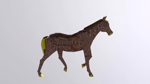 Animated Low Poly Horse Walking Loop