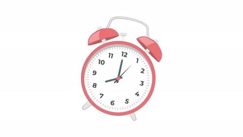 Animated Red Alarm Clock Icon Ticking Time