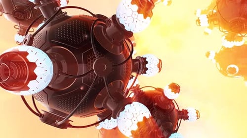 Futuristic Robotic Spheres Abstract Science Background Animation