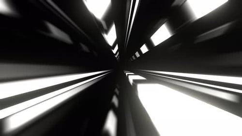 White Striped Abstract Endless Neon Tunnel Background Vj Loop I 4K