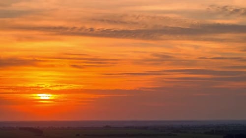 Sunset over a Summer Village
