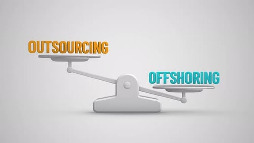 Outsourcing vs Offshoring Business Balance Scale Animation