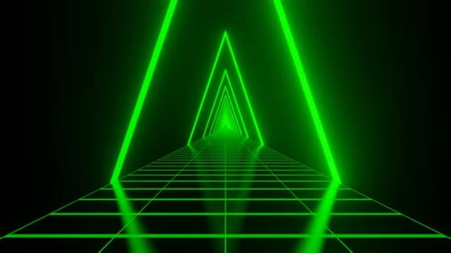 Green Sci Fi Neon Glowing Cyberpunk Road Background Vj Loop In 4K