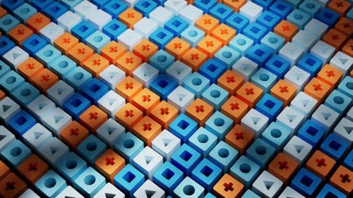Buntes Zylindermuster - abstraktes 3D-Design