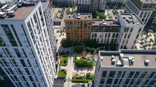 Drone Aerial View Modern Building Residential Complex Faina Town