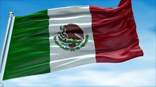 Realistic Waving Mexican Flag Animation