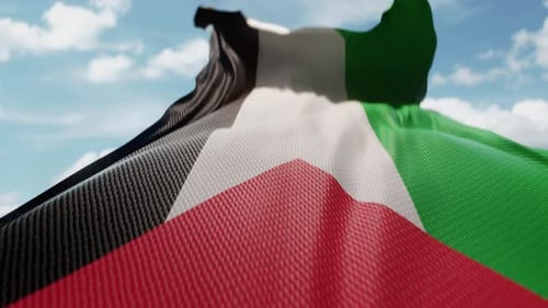Realistic Waving Flag Animation with Pan-Arab Colors