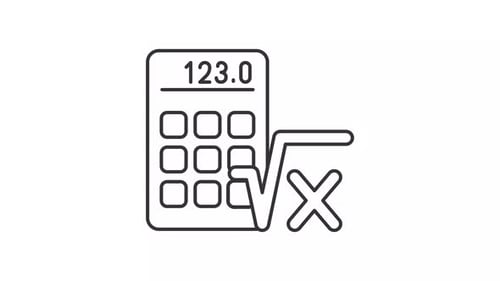 Animated Calculator Line Icon with Square Root Function