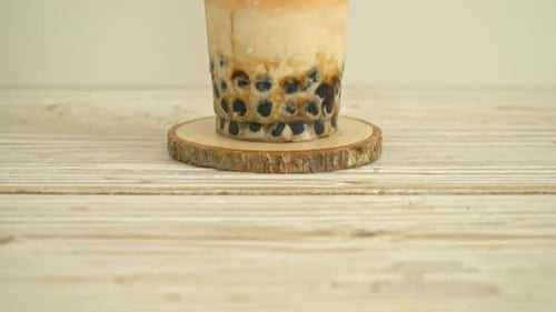 Thai milk tea with bubble brown sugar