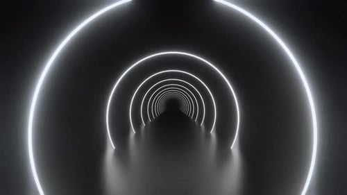 Abstract Neon Light Tunnel Loop Animation