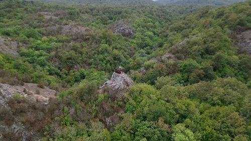 A Stunning Aerial View From a Drone Flying Over Green Forested Mountains in Strandzha National Park